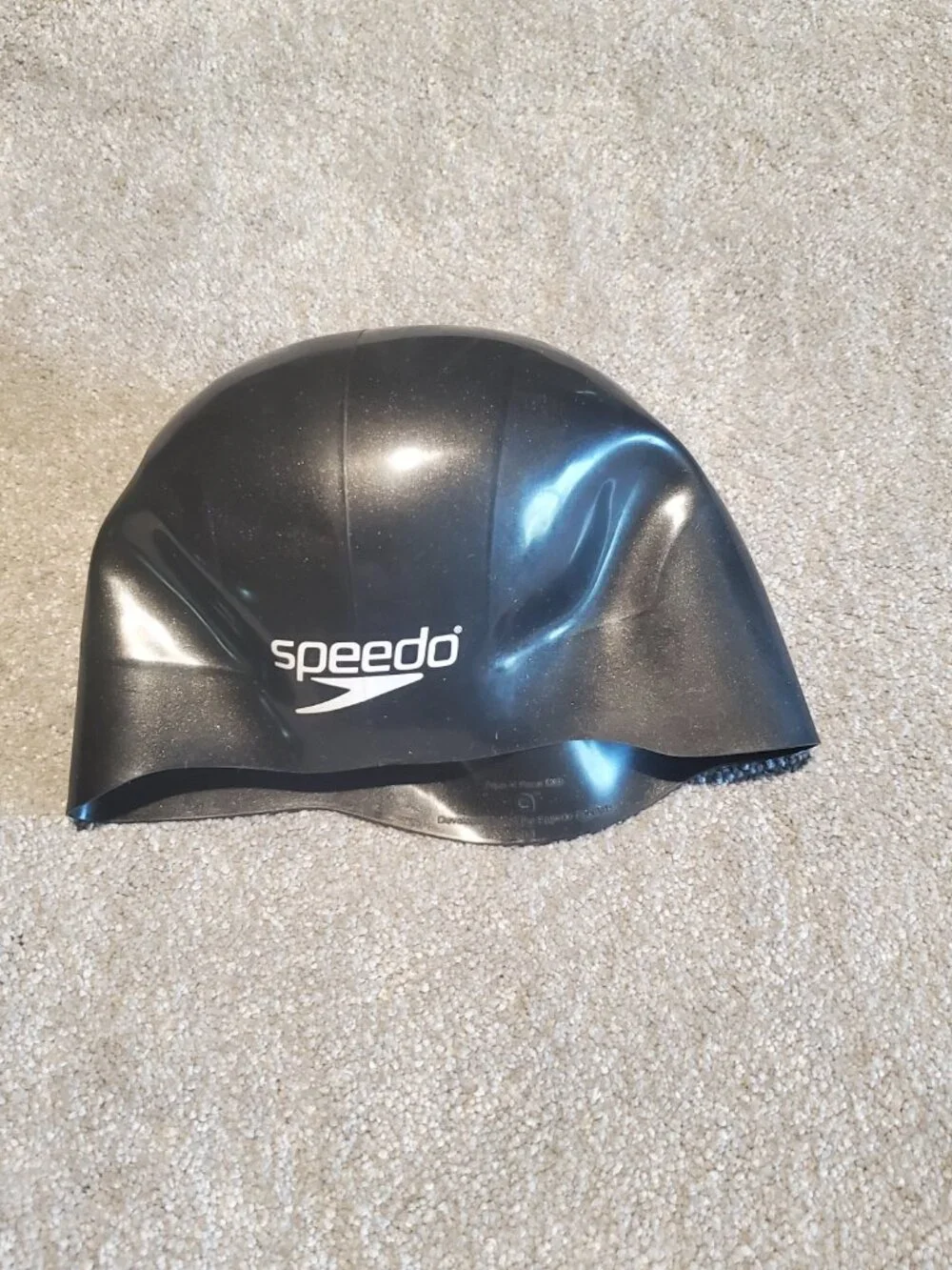 Speedo Aqua-V Race Black Adult Lg Training Silicone Swim Cap + Speedo Goggles